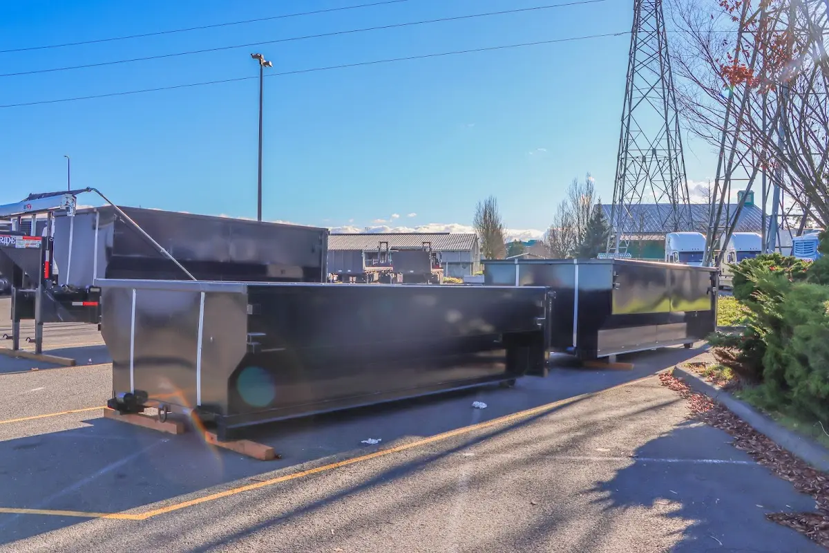 Roll-off dumpster ready for waste disposal at job site for 12 Yard Dumpster Rental in Coolbaugh